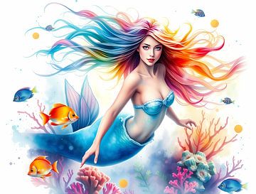 Mermaid in coloursplash