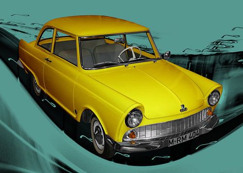 DKW Junior in yellow & cyan