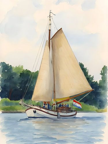 Een rustige koers met de wind in de rug bij lichte wind