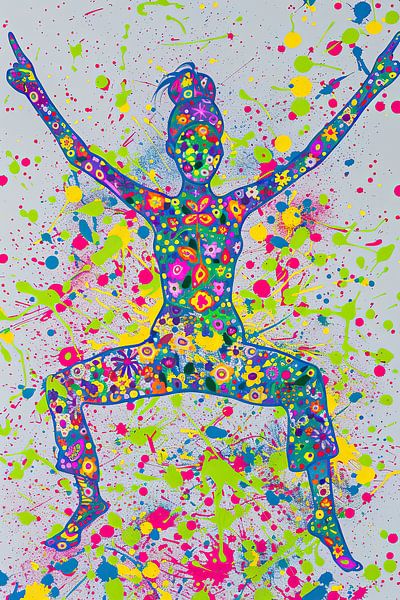 Malen Neon Dance | Spritzende Farbe Party von ARTEO Gemälde