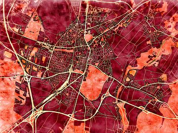 Kaart van Wiener Neustadt in de stijl 'Amber Autumn' van Maporia