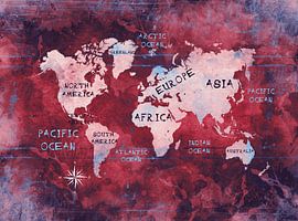 Wereldkaart 7 #kaart #wereldkaart van JBJart Justyna Jaszke