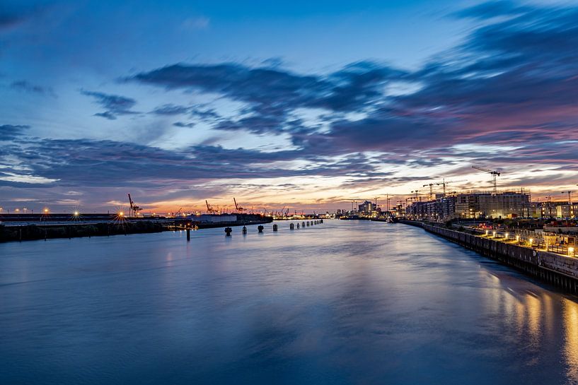 View of the port of Hamburg by Felix Marx