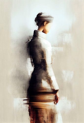 Abstract Woman with Coarse Brushstrokes