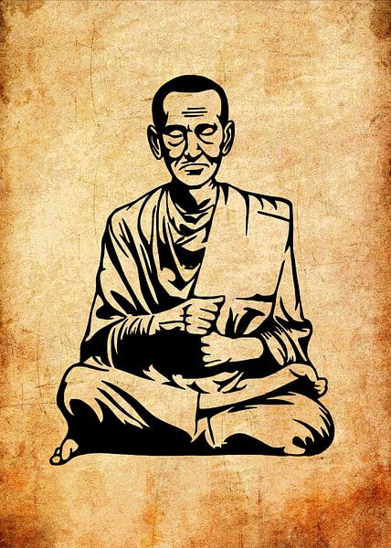 Buddha Meditation by Pus Meong Art