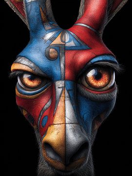 PopArt totem of the divided gaze by Klaus Tesching - Art-AI