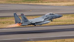 Start der F-15C Eagle der Air National Guard.