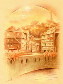 Vieille ville historique de Dillenburg avec arc-en-ciel sur Marita Zacharias