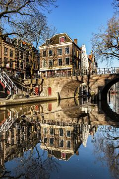 Café de Postillon und die Gaardbrug über der Oudegracht in Utrecht von André Blom Fotografie Utrecht