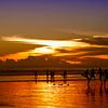 Zonsondergang Seminyak Beach, Bali van Brenda Reimers