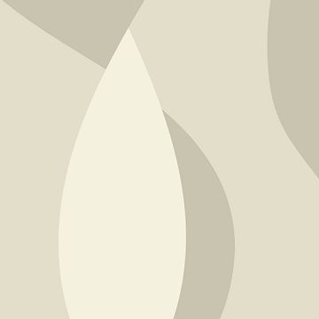 Golvende abstracte lijnen in neutrale kleuren nr. 2 van Dina Dankers