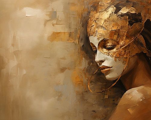 Vrouw Abstract Goud