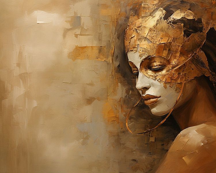 Secrets d'or | Portrait d'or par Peintures accrocheuses