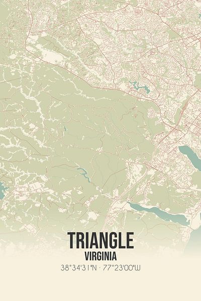 Vintage map of Triangle (Virginia), USA. by Prints of Place