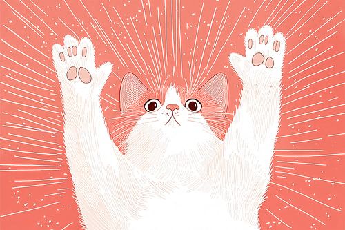 Kat in krachtige pose