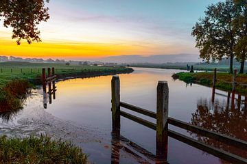 Sonnenaufgang über dem Fluss Vecht von Sjoerd van der Wal Fotografie
