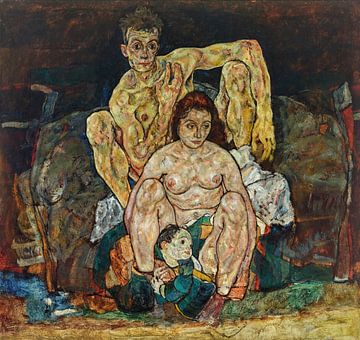 Kruipend mensenpaar (De familie), Egon Schiele