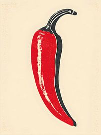 Rote Chilischote in reduzierter Grafik von drdigitaldesign