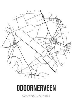 Odoornerveen (Drenthe) | Landkaart | Zwart-wit van Rezona