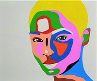 Shortcut, schilderij van blonde vrouw 