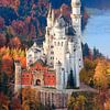 Herfst bij kasteel Neuschwanstein van Henk Meijer Photography