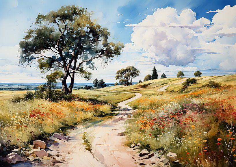 Painting Landscape | Fields | Impressionism by ARTEO Paintings