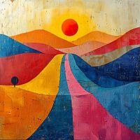 Moon Landscape Nature Mountains Expressionism No 14