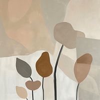 Abstract minimalism flowers earth tones
