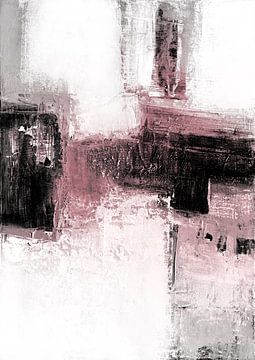 roze zwart wit abstract van Ela Szczepaniak
