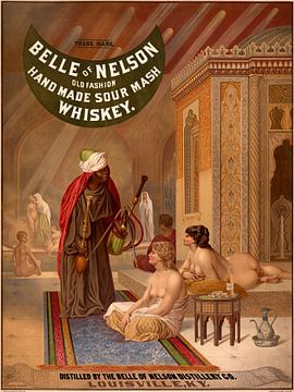 Whiskey poster met een harem van Belle of Nelson