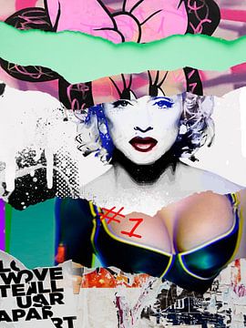 Madonna Micky in Love POP ART kunst door heroesberlin Wall Art NeoPOP van Julieduke