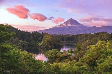 New Zealand Mount Taranaki in the Morning by Jean Claude Castor