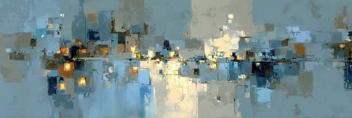 Abstrakte Stadt | Blue Light Blocks von Moderne Kollektion