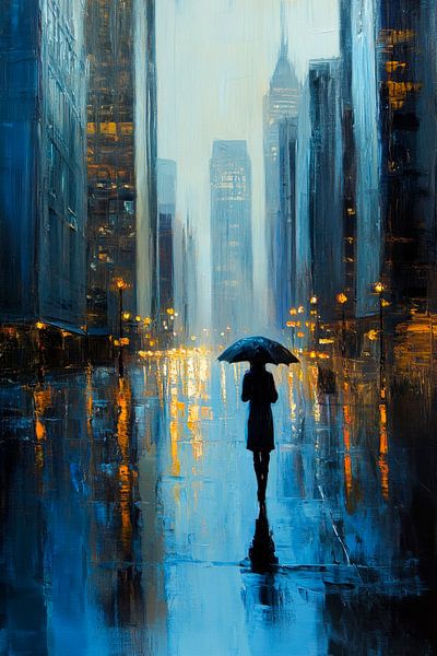 Rainy day in the city by Poster Art Shop