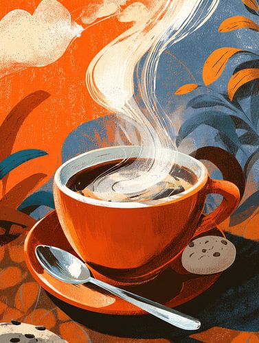 illustratie warme kop koffie of Cappuccino