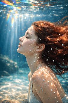 Serene Underwater Woman Portrait Art
