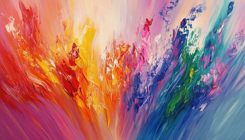 Panorama abstrait d'explosion de couleurs