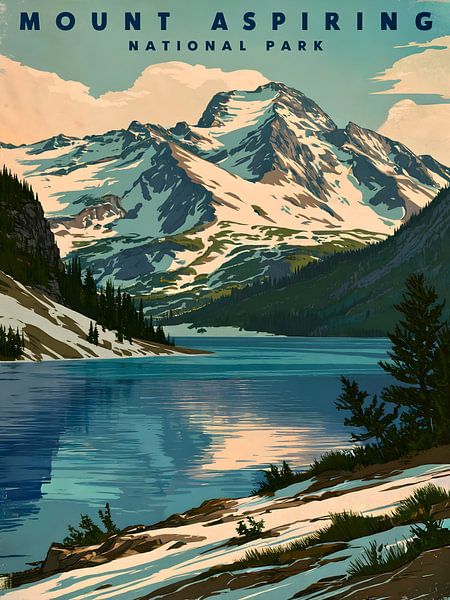 &quot;Majestätischer Berg Aspiring Druck&quot; von Robert Swaine