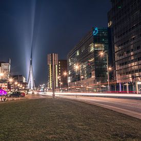 Ligne d'horizon de Rotterdam et pont Erasmus sur Michel Leertouwer