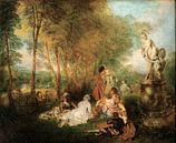 Antoine Watteau - The Feast of Love van 1000 Schilderijen thumbnail