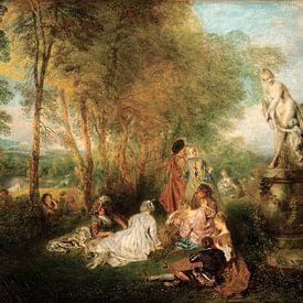 Antoine Watteau - The Feast of Love van 1000 Schilderijen