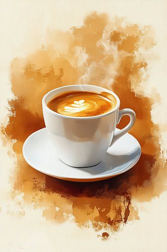 warme  Kop koffie of cappuccino illustratie