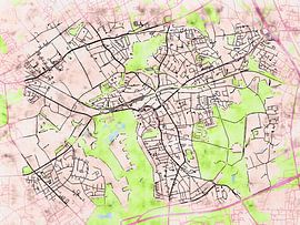 Map of Herten with the style 'Soothing Spring' by Maporia