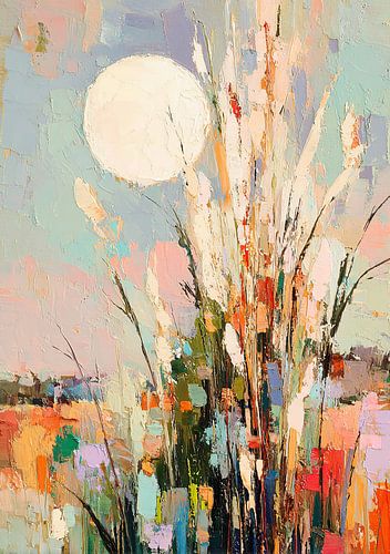 Maanlicht boven het grasveld