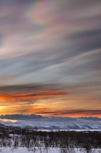 Lapland, pearly sunrise over Kilpisjärvi (Finland)