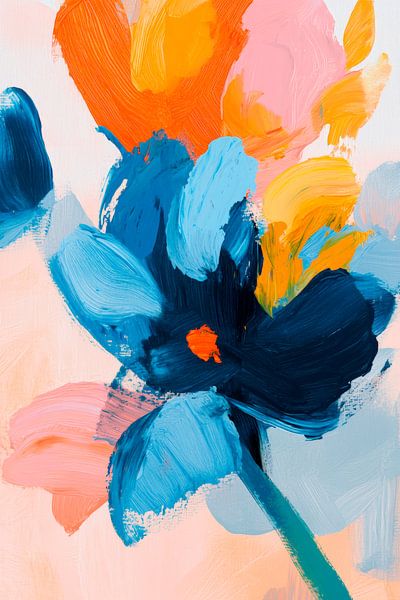 Kleurrijke aquarelbloem in pasteltinten van Poster Art Shop