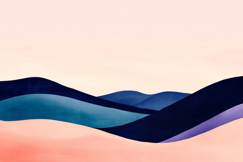 Glooiende heuvels in pastelkleuren van Poster Art Shop