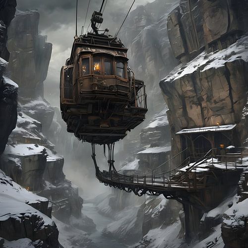 Fantastic suspension railway in a deep gorge