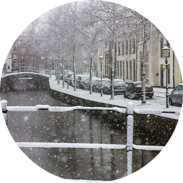 Sneeuwbui bij het Havik in Amersfoort van Dennisart Fotografie