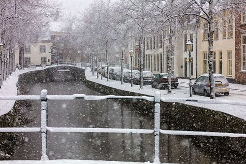 Sneeuwbui bij het Havik in Amersfoort